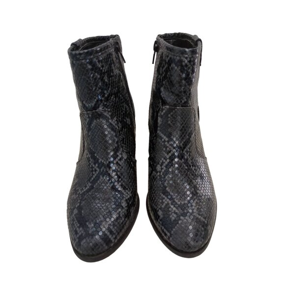 Carlos Santana Ankle Boot Womens 8.5 Black Gray Snakeskin Western‎ Heeled Rowan - Picture 3 of 9